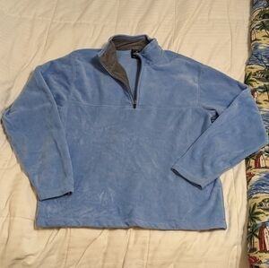LIGHT blue foot locker half zip pull over size Large